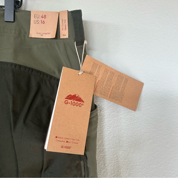 Fjällräven Keb Trousers Women’s US 16 Long 34” G-1000 Green NWT - Picture 6 of 6